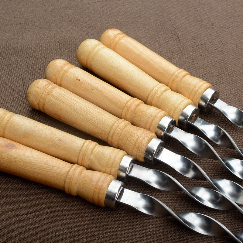 Grillspett Premium 6 Pack – Rostfritt stål med träskaft