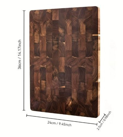 Skärbräda i ändträ – Premium valnötsträ, 36 x 24 x 2,5 cm